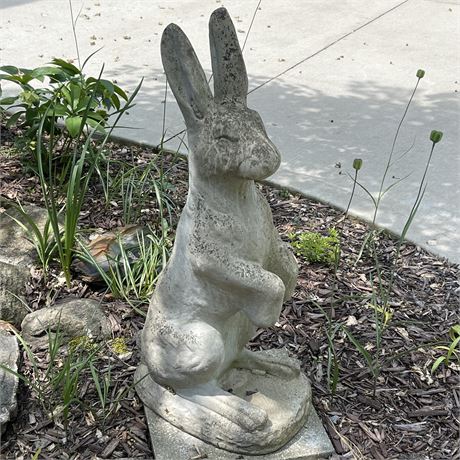 Large Concrete Standing Hare Garden Statue