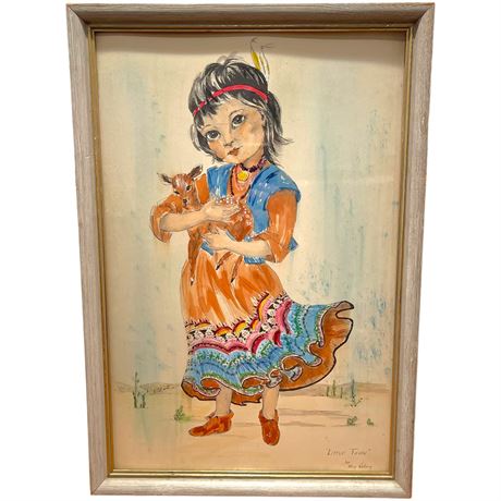 Ellen Nelson Signed "Little Fawn" Framed Artwork