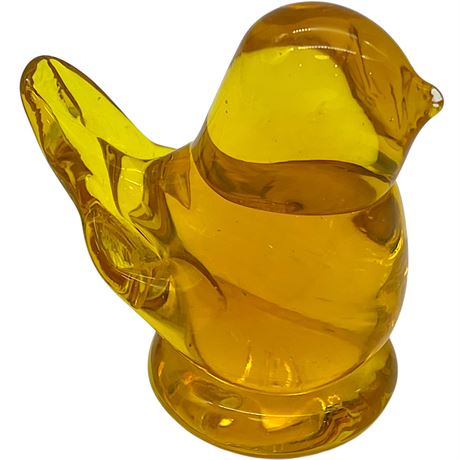 1992 W. Ward Signed Titan Art Glass Golden Canary Figurine