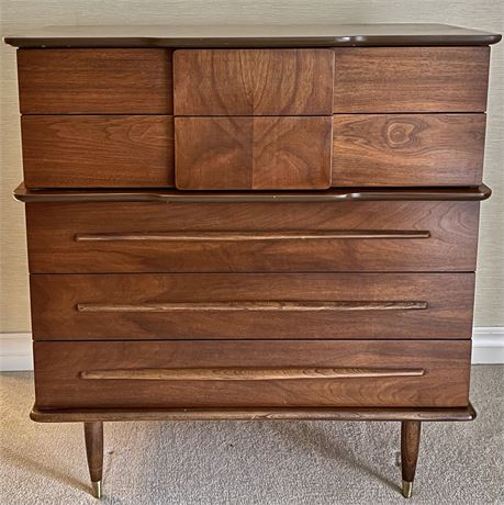 Mid Century United Furniture 5-Drawer Highboy Dresser