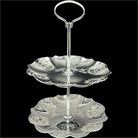 Farber Bros. Krome-Kraft Two Tiered Dessert Display
