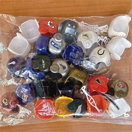 Unopened Package of (28) Vtg Miniature Football Helmets