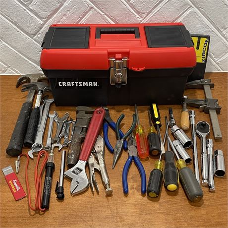 Craftsman 16" Tool Box with Miscellaneous Tools