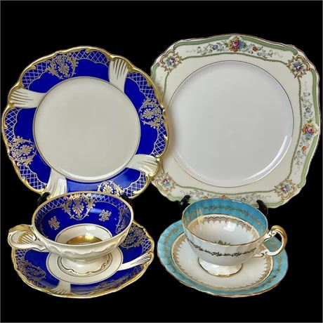 Aynsley Cup & Saucer, Edelstein Bavaria 3 Pc China Set w/ Paul Muller Selb Plate