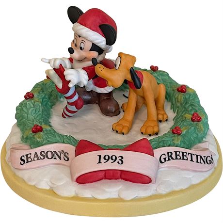 1993 Disney's Christmas Collection Ninth Edition Seasons Greetings Figurine