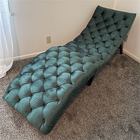 Noble House Tufted Velvet Diamond Stitched Chaise Lounge