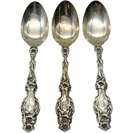 925 Sterling Silver Ornate Floral Relief Spoons