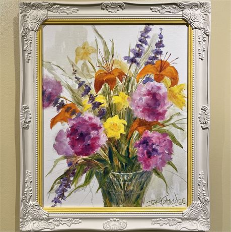 Diane Keske Talmadge Signed Authentic Framed Still Life Canvas Painting