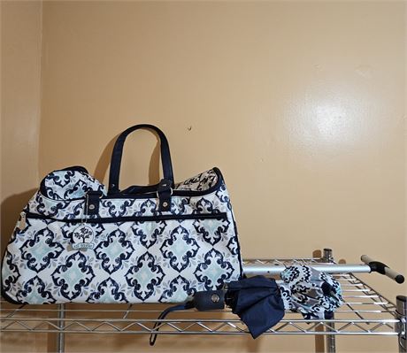 Thirty-One Rolling Tote w/Matching Umbrella
