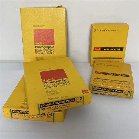 5 Total Boxes of NIB Kodak Kodabromide Photographic Paper