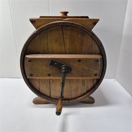 Antique Wooden Barrell Butter Churn