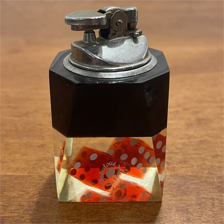 Vtg Las Vegas Casino Lucite Table Lighter