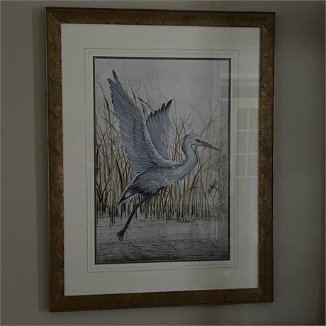 Blue Heron Taking Flight Wall Print