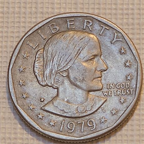 1979 Susan B. Anthony dollar coin.