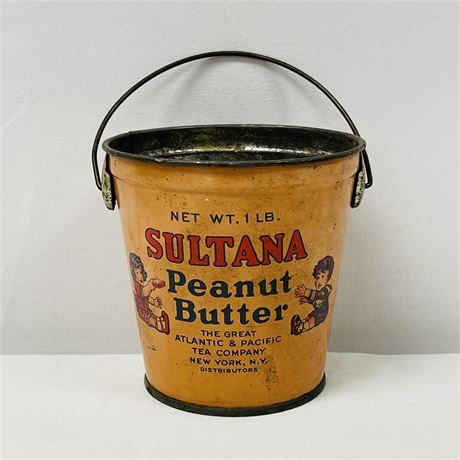 Early Sultana 1lb Tin Peanut Butter Pail
