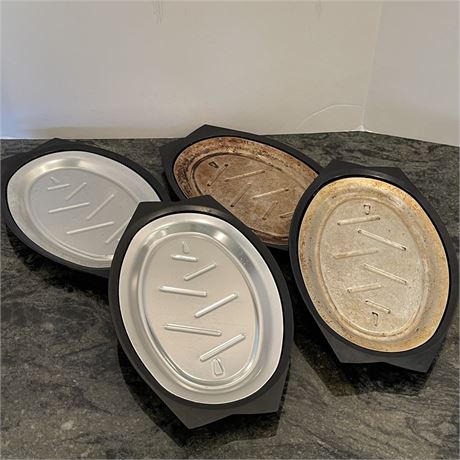 Vtg Nordic Ware Aluminum Sizzling Hot Plates and Trays
