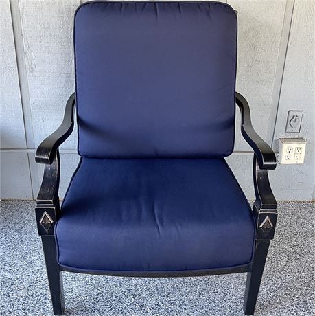 St. Charles Cast Aluminum Indonesian Patio Chair w/ Veranda Classics Cushions