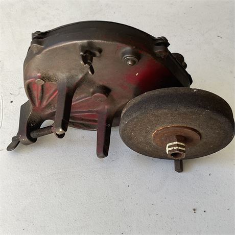 Vintage Hand Crank Bench Grinder