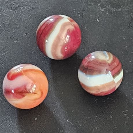 3 Large Old Marbles