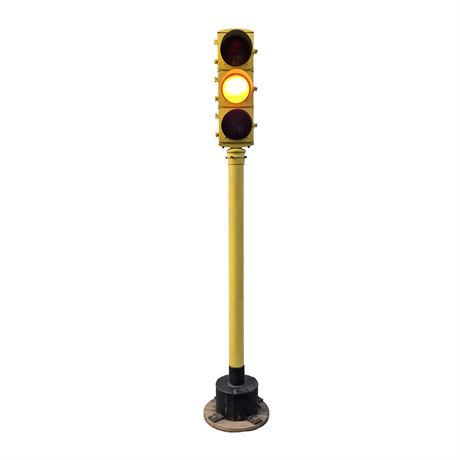 Vintage/Decorative Full-Size Three-Light Traffic Signal on Pole