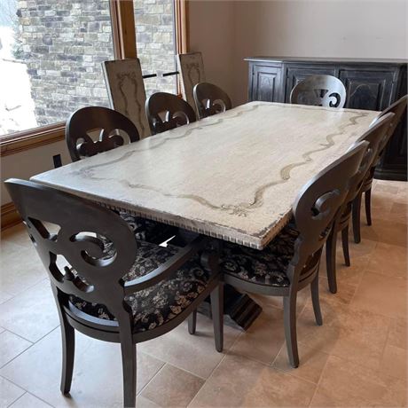 Arhaus Girardi Geo Link Bell’Arte 94” Dining Table with 2 Leaves (NO CHAIRS)
