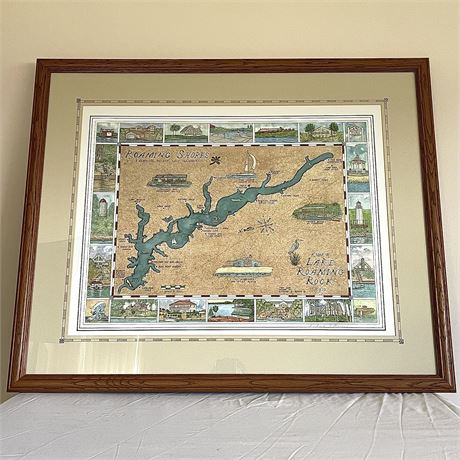 Framed Map of Roaming Shores - Roaming Rock Ohio