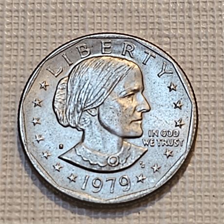 1979 Susan B. Anthony dollar coin.