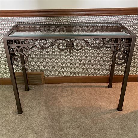 Iron and Glass Sofa / Console Table