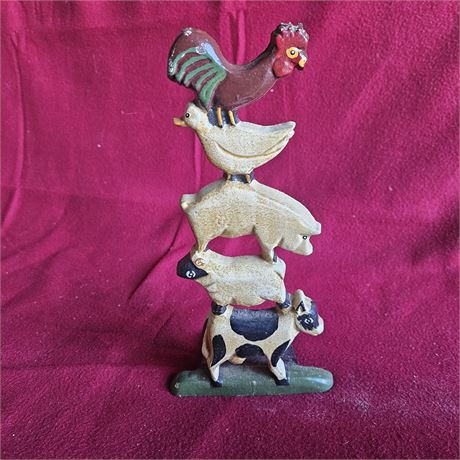 Farm animals metal cast iron door stopper