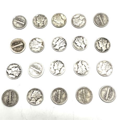 Collection of Mercury Liberty 1916 to 1945 Silver Dimes