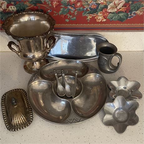 Pewter & Silver Plate Serving Pieces