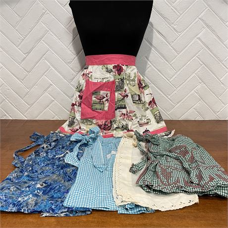 Handmade Vintage-Style Half Aprons