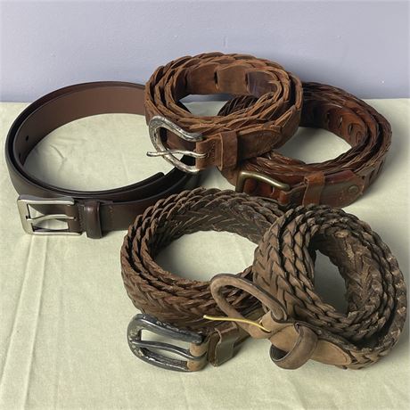 Bundle of Genuine Leather Mens Belts - Size 38