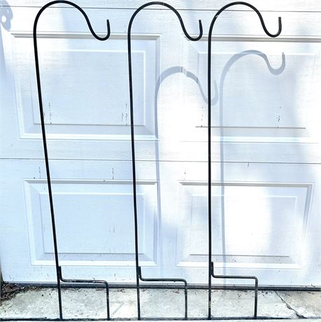 Three Wrought Iron Shepherds Hooks