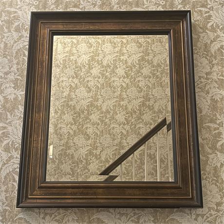 Beveled Mirror with Slightly Distressed Frame