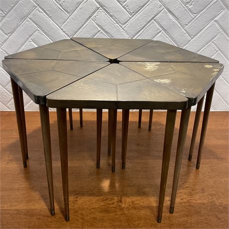 Midcentury 6pc Muebles Tollan Coffee Table Composed of Individual Nesting Tables