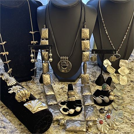 Silver Toned Jewelry Grouping