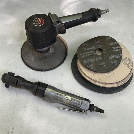 Allied Pneumatic Ratchet & Rockford Pneumatic Sander w/ Additional Sheets