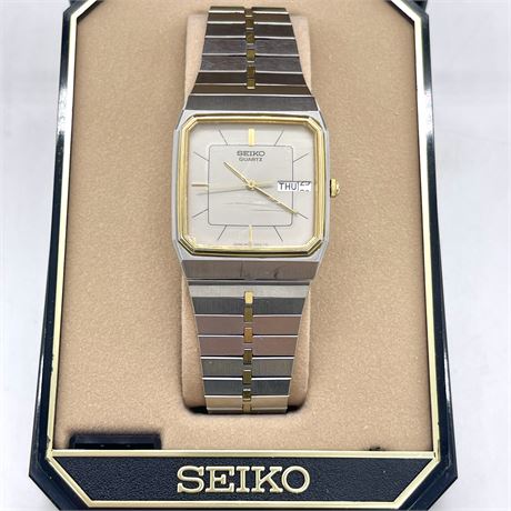 Men's Seiko Two Toned Square Face Wristwatch