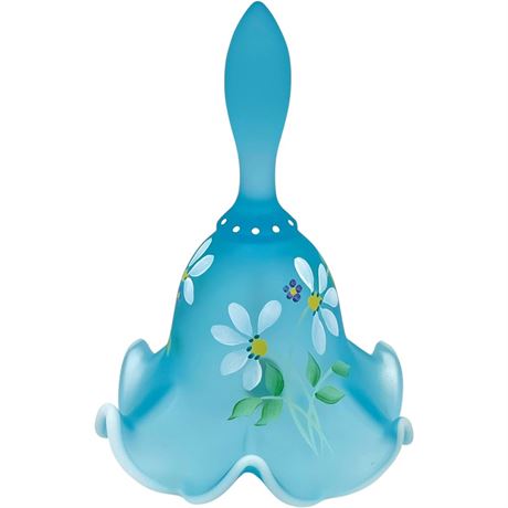 Signed Fenton Hand Painted Art Glass Ruffled Bell