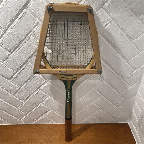 Vintage Spalding Impact 222 Tennis Raquet with Holder