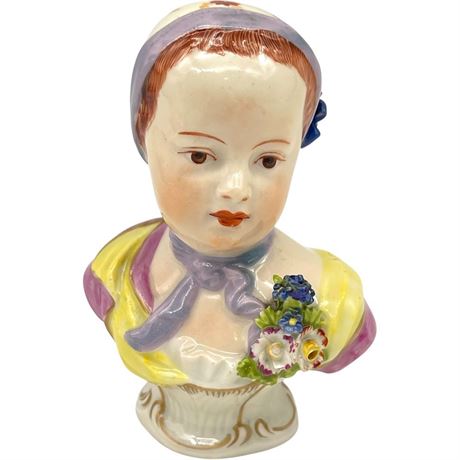 Antique Royal Vienna Porcelain Portrait Bust w/ Beehive Marking