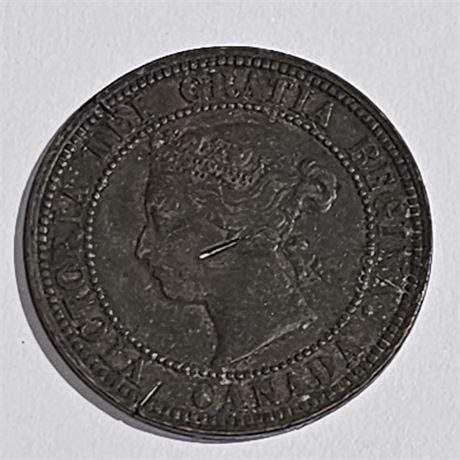 Canadian one-cent coin from 1881