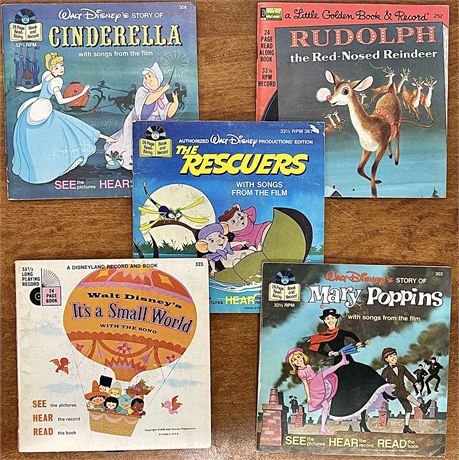 Walt Disney See Hear Read Book and Record Sets