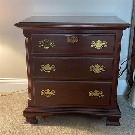 Colonial Furniture Co. 3 Drawer Nightstand with Built-in Power Cord