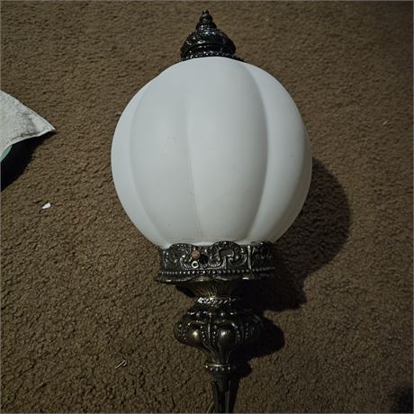 MCM SWAG White Iridescent Globe Lamp Hanging Light