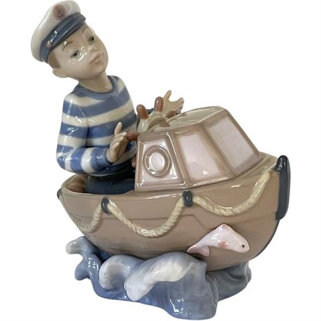 Signed Lladro "Little Skipper" Porcelain Figurine