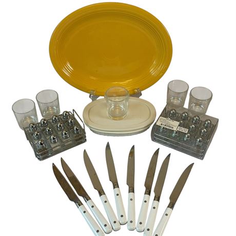 Kitchenware w/ Fiesta Server, Corningware Container, Steak Knives & More