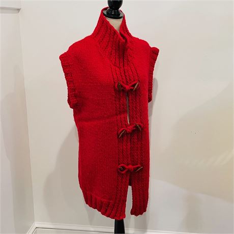 Hand Made Wool Knitted Sleeveless Cardigan