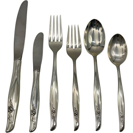 925 Sterling Silver Gorham Silver "Sea Rose" Flatware Set